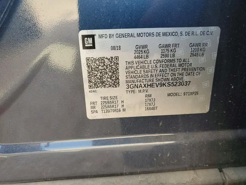 2019 CHEVROLET EQUINOX LS  
