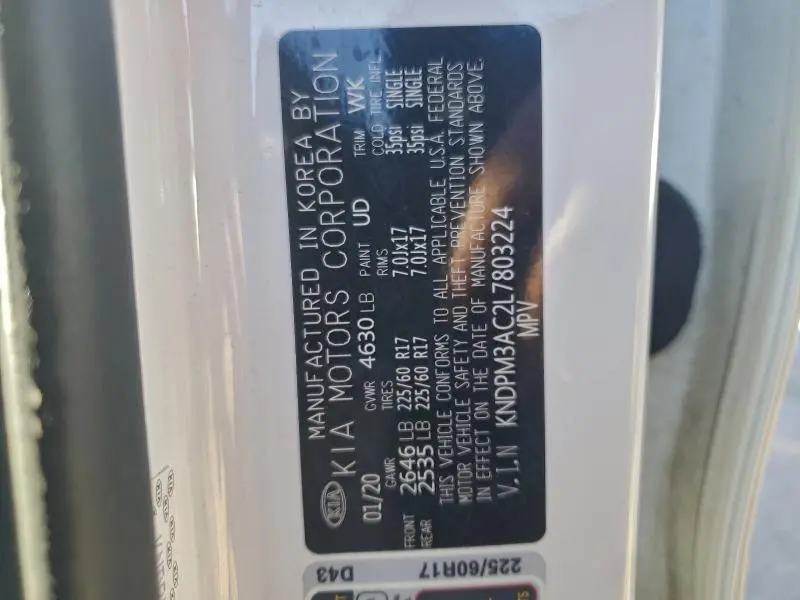 2020 KIA SPORTAGE LX  