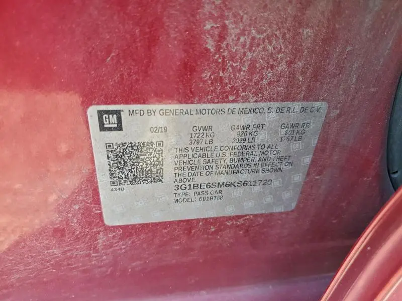 2019 CHEVROLET CRUZE LT  