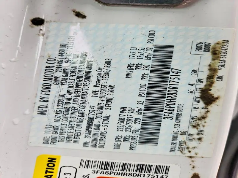 2013 FORD FUSION SE  