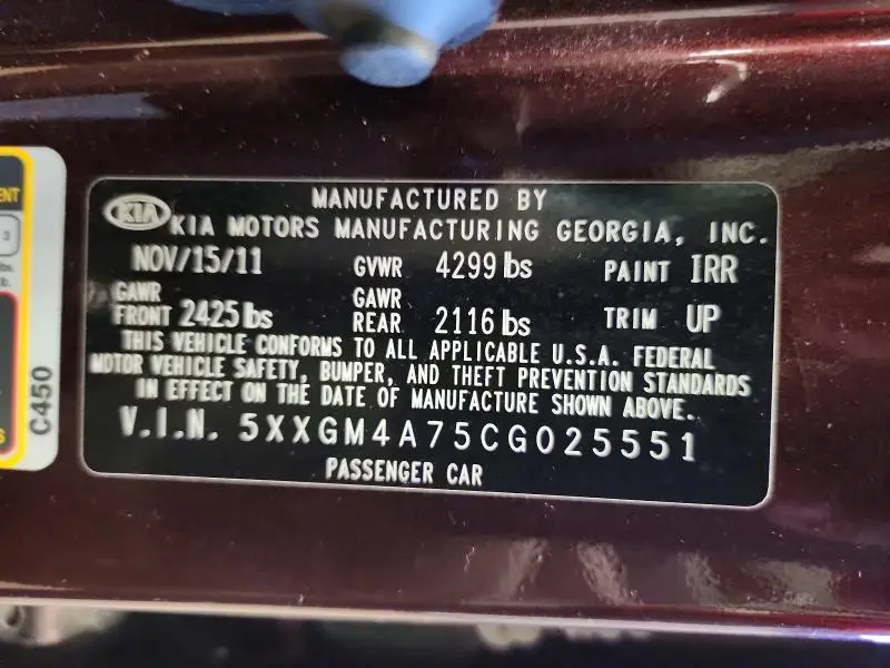 2012 KIA OPTIMA LX  