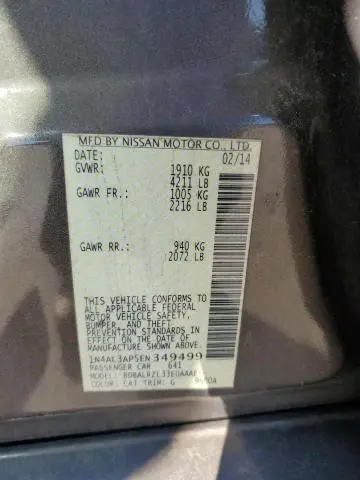 2014 NISSAN ALTIMA 2.5  