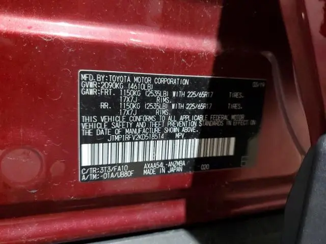 2019 TOYOTA RAV4 XLE  