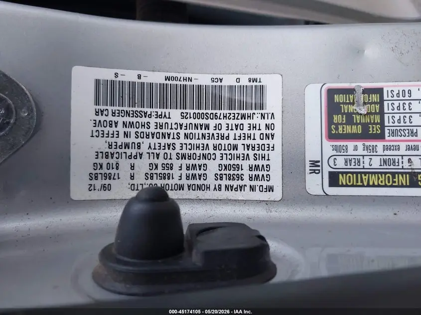 2013 HONDA INSIGHT EX
