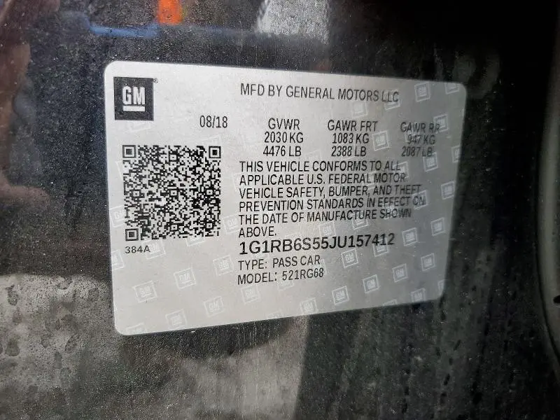 2018 CHEVROLET VOLT PREMIER  