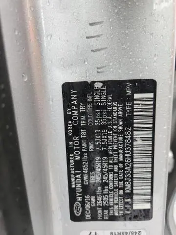 2017 HYUNDAI TUCSON LIMITED  