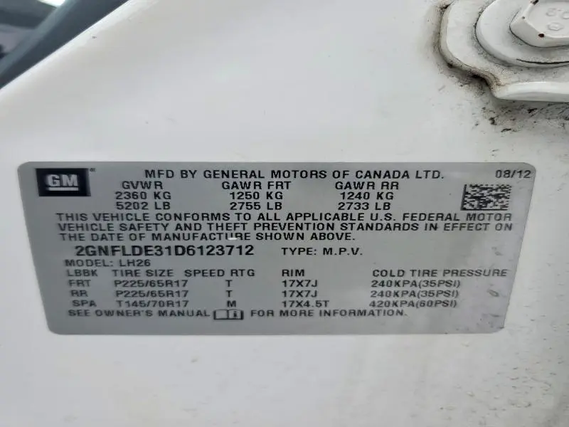 2013 CHEVROLET EQUINOX LT  