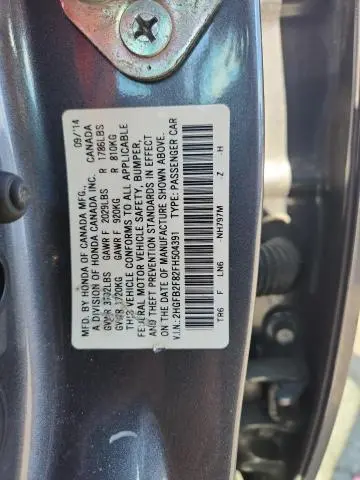 2015 HONDA CIVIC EX  
