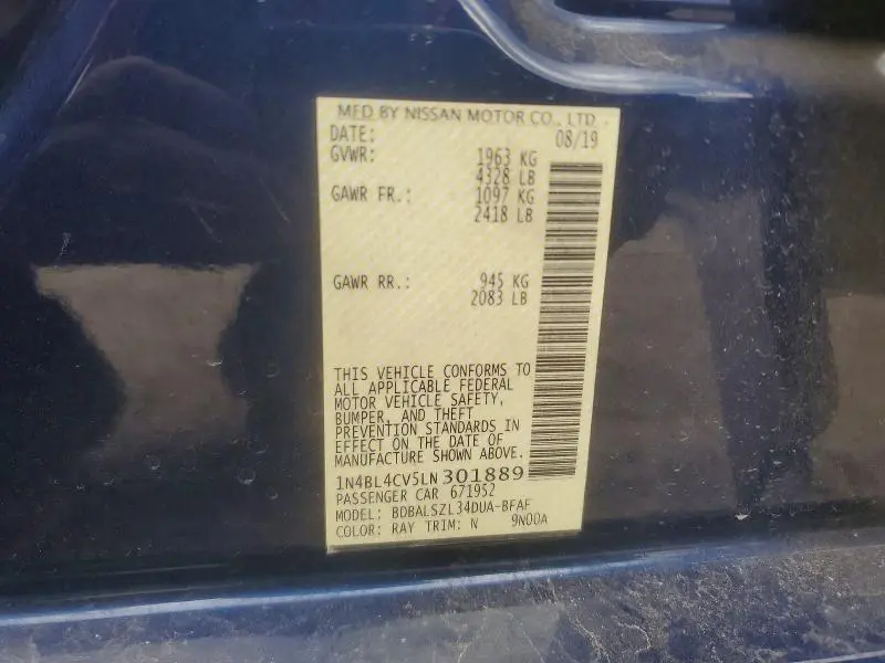 2020 NISSAN ALTIMA 2.5 SR  