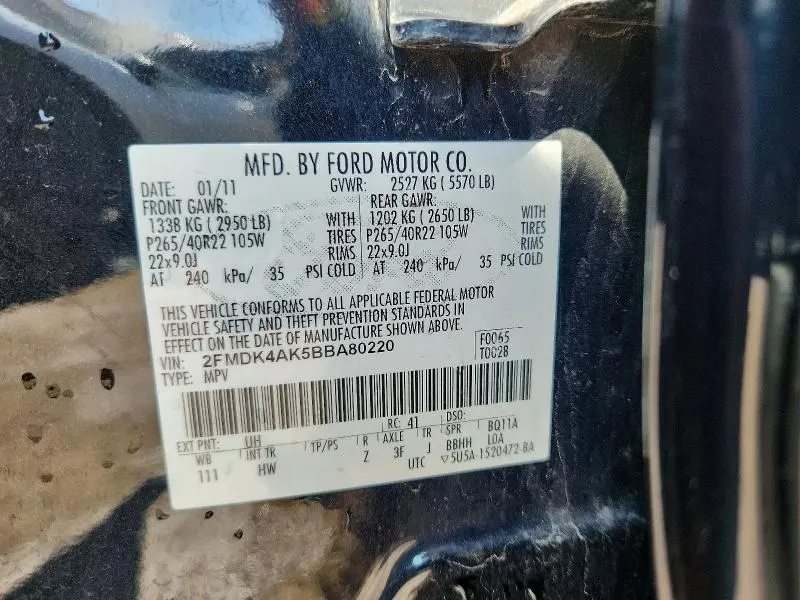 2011 FORD EDGE SPORT  