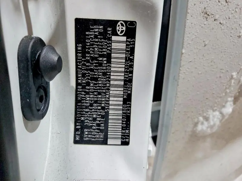 2021 TOYOTA COROLLA LE  