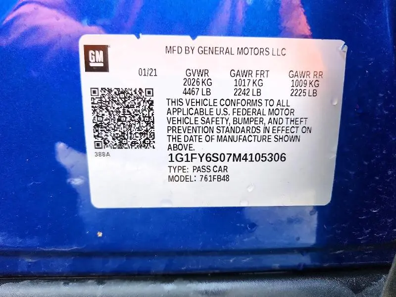 2021 CHEVROLET BOLT EV LT  