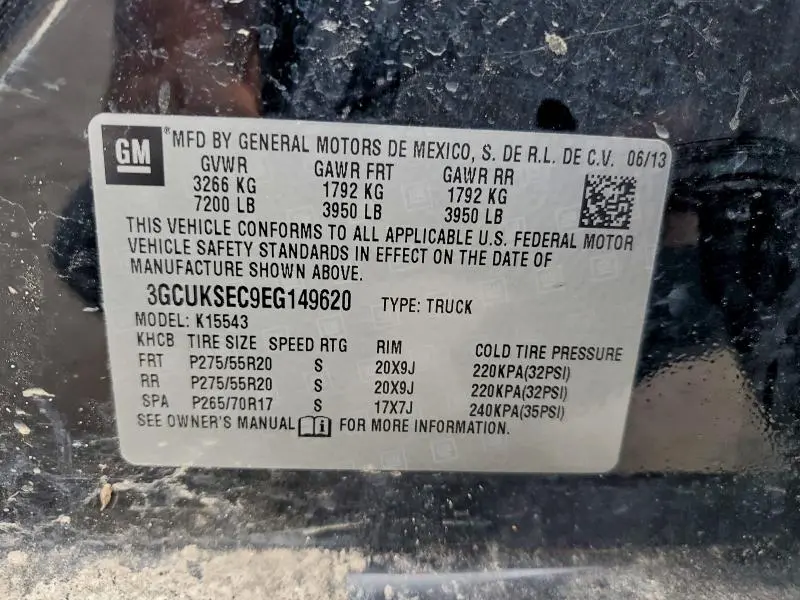 2014 CHEVROLET SILVERADO K1500 LTZ  