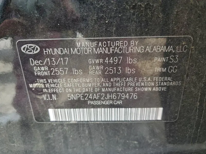 2018 HYUNDAI SONATA SE  