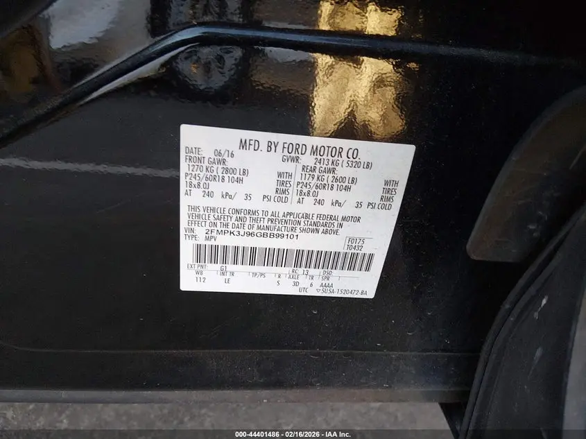 2016 FORD EDGE SEL