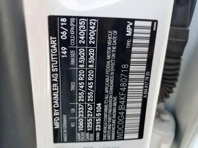 2019 MERCEDES-BENZ GLC 300  