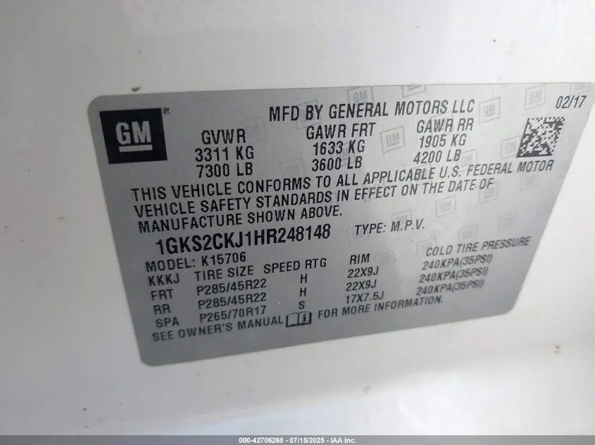 2017 GMC YUKON DENALI