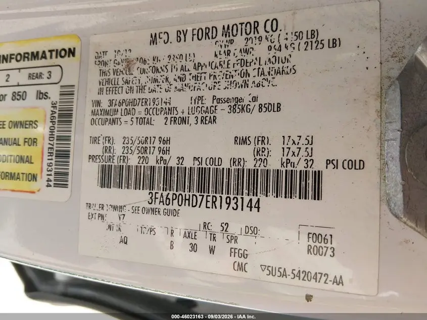 2014 FORD FUSION SE
