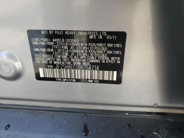 2011 SUBARU FORESTER LIMITED  