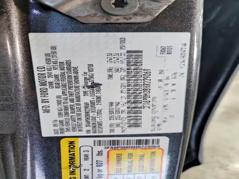 2017 FORD FUSION SE  