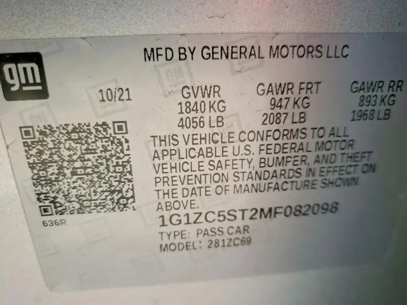 2021 CHEVROLET MALIBU LS  