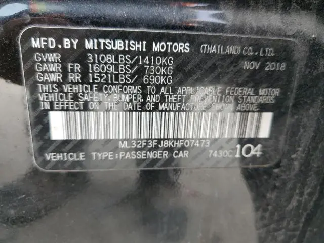 2019 MITSUBISHI MIRAGE G4 ES  