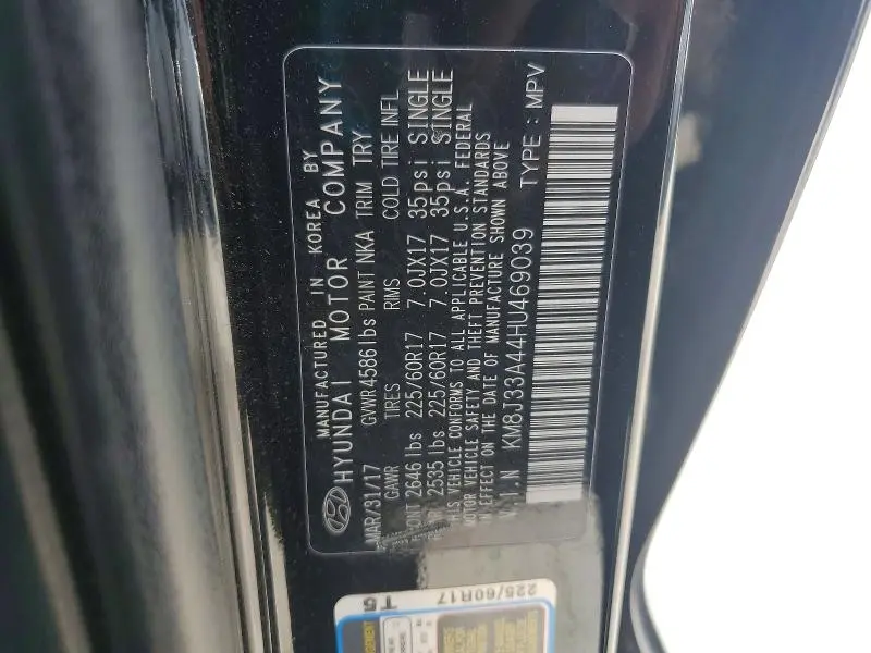 2017 HYUNDAI TUCSON SE  