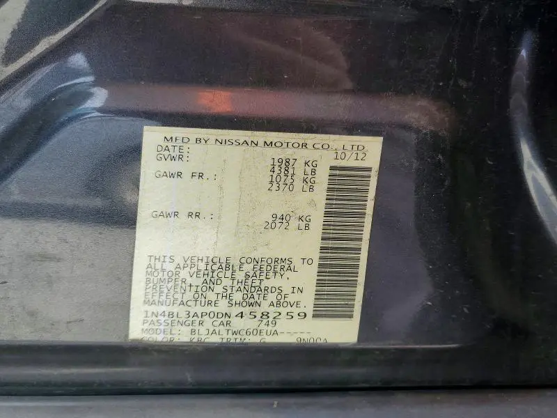 2013 NISSAN ALTIMA 3.5 S  