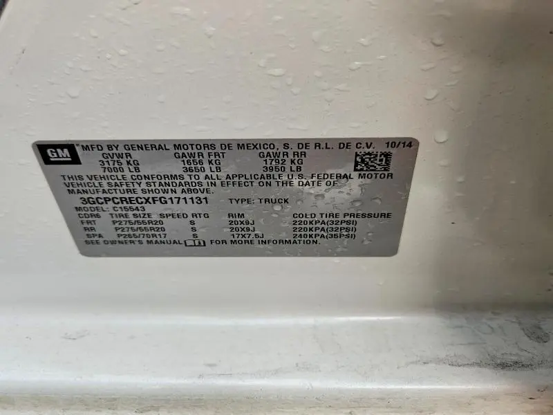 2015 CHEVROLET SILVERADO C1500 LT  