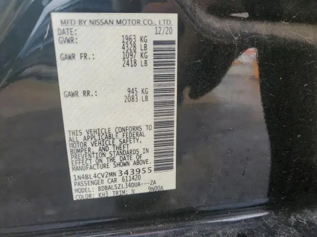 2021 NISSAN ALTIMA SR  