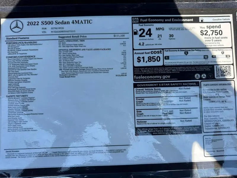 2022 MERCEDES-BENZ S 500 4MATIC  