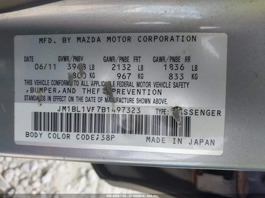 2011 MAZDA MAZDA3 I TOURING