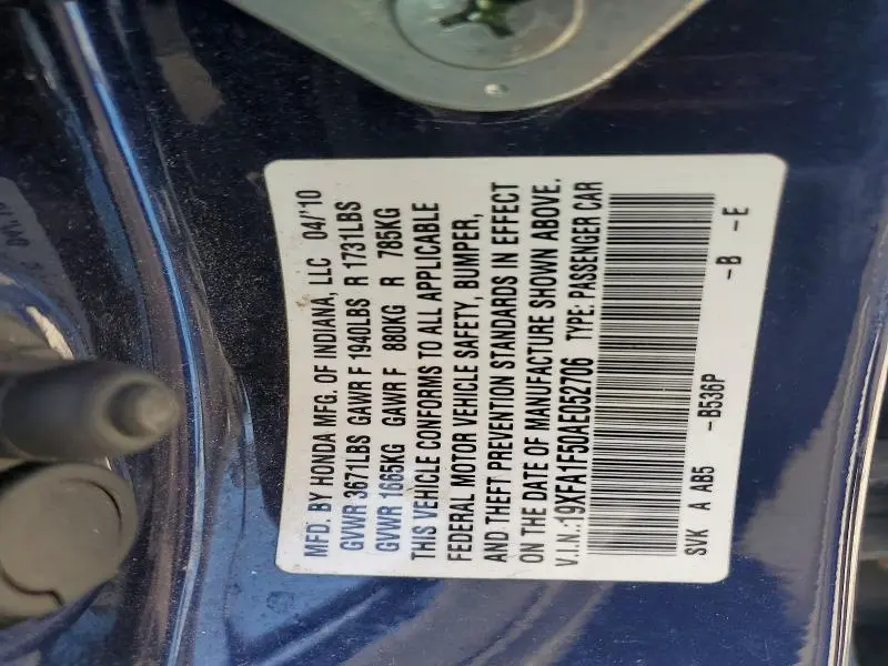 2010 HONDA CIVIC LX  