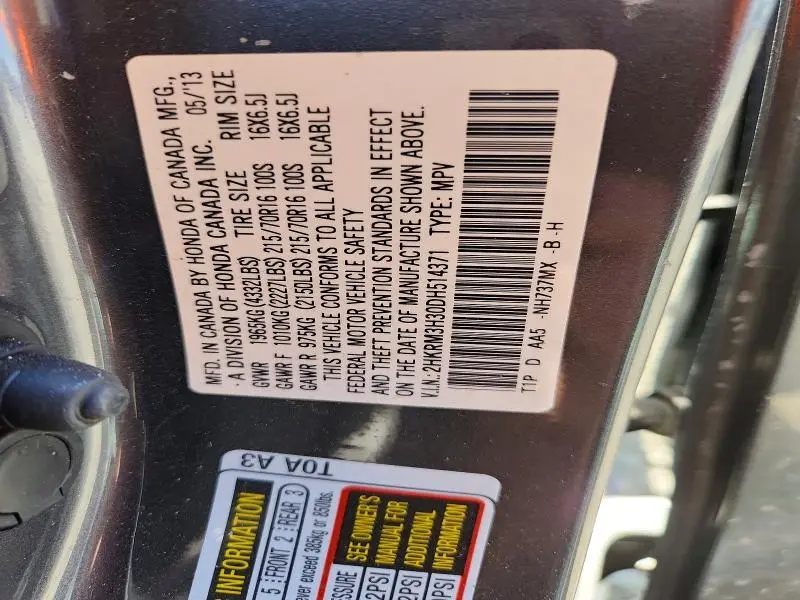 2013 HONDA CR-V LX  