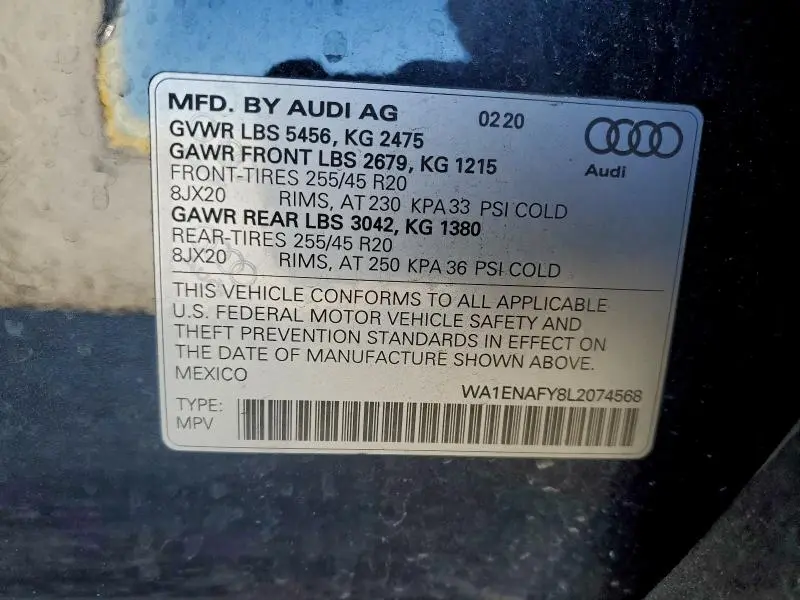 2020 AUDI Q5 TITANIUM PREMIUM PLUS  