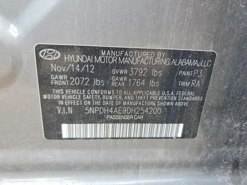 2013 HYUNDAI ELANTRA GLS  