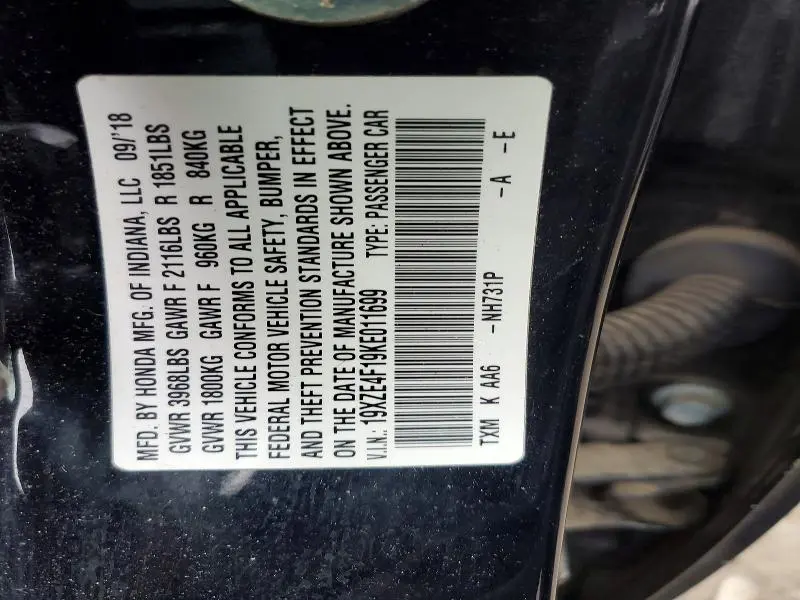 2019 HONDA INSIGHT LX  