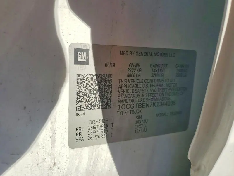 2019 CHEVROLET COLORADO   