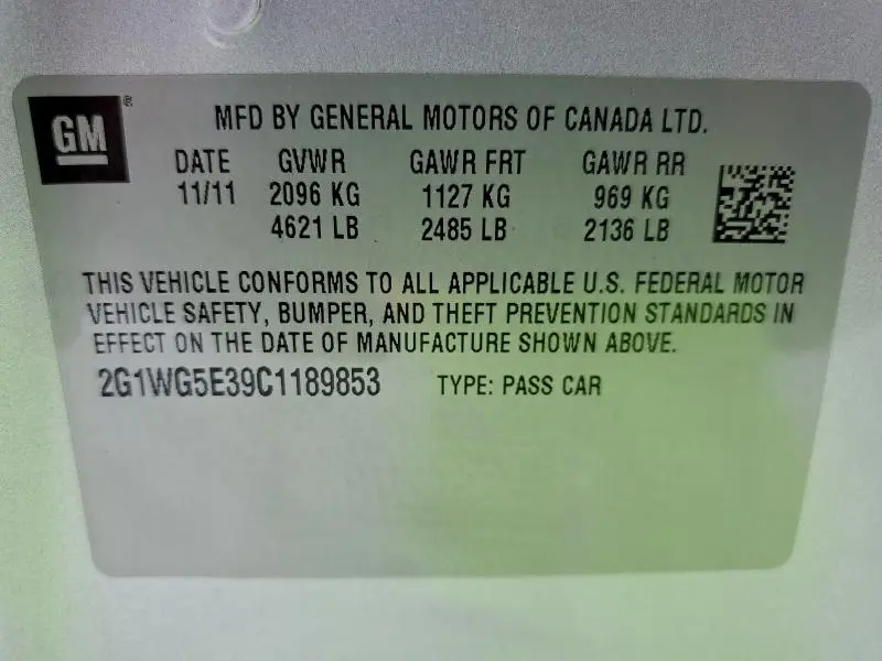 2012 CHEVROLET IMPALA LT  