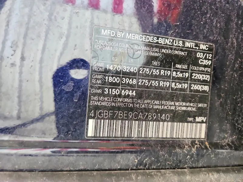 2011 MERCEDES-BENZ GL 450 4MATIC  