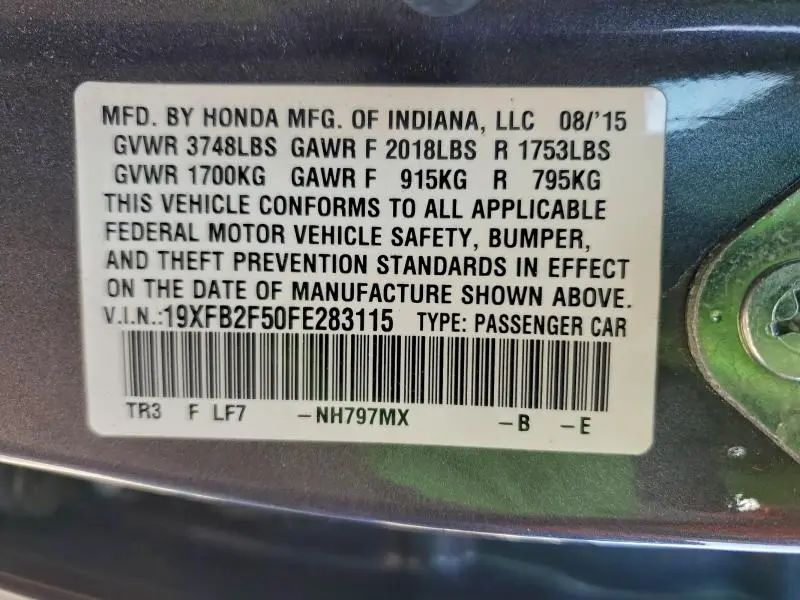 2015 HONDA CIVIC LX  