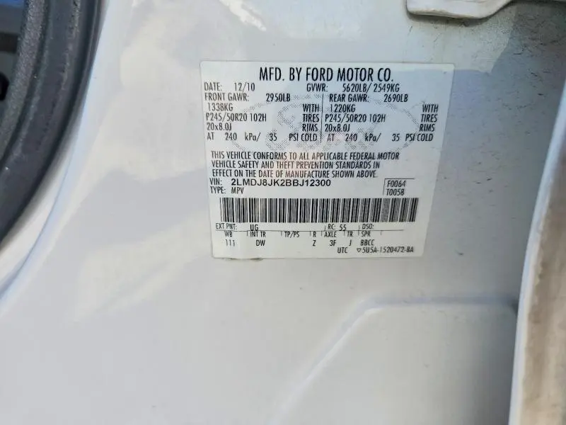 2011 LINCOLN MKX   