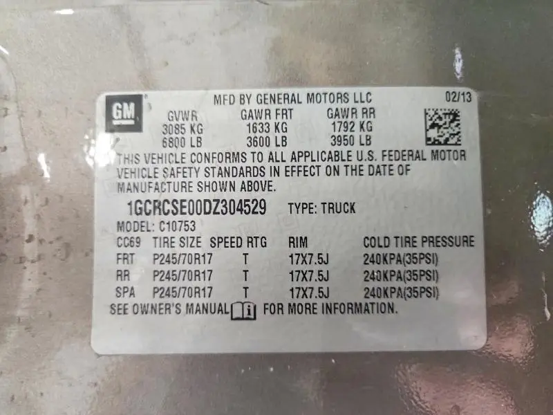 2013 CHEVROLET SILVERADO C1500 LT  