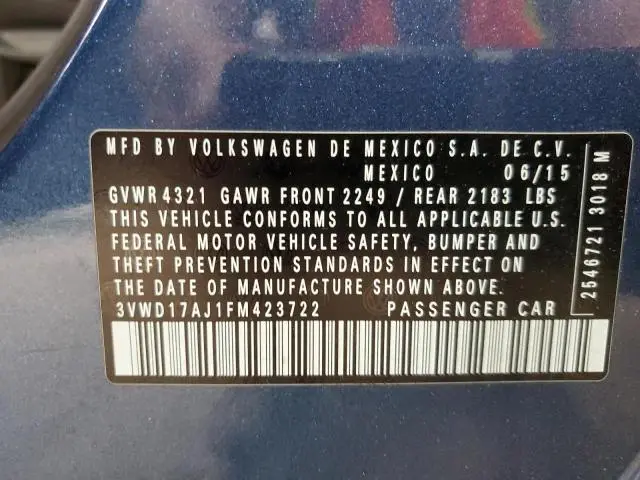 2015 VOLKSWAGEN JETTA SE  