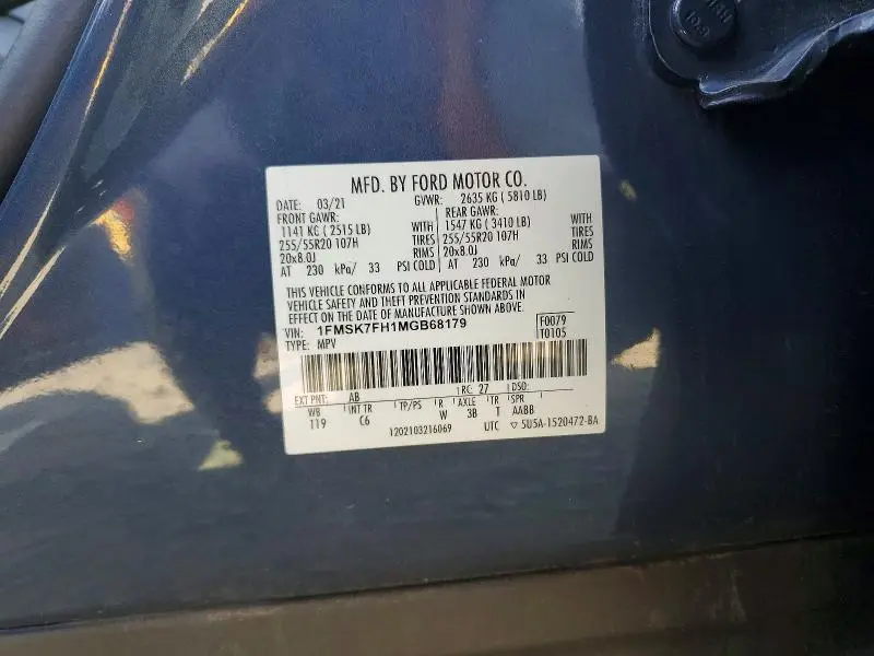 2021 FORD EXPLORER LIMITED  