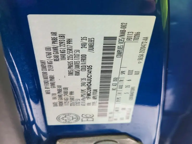 2018 FORD ESCAPE SEL  