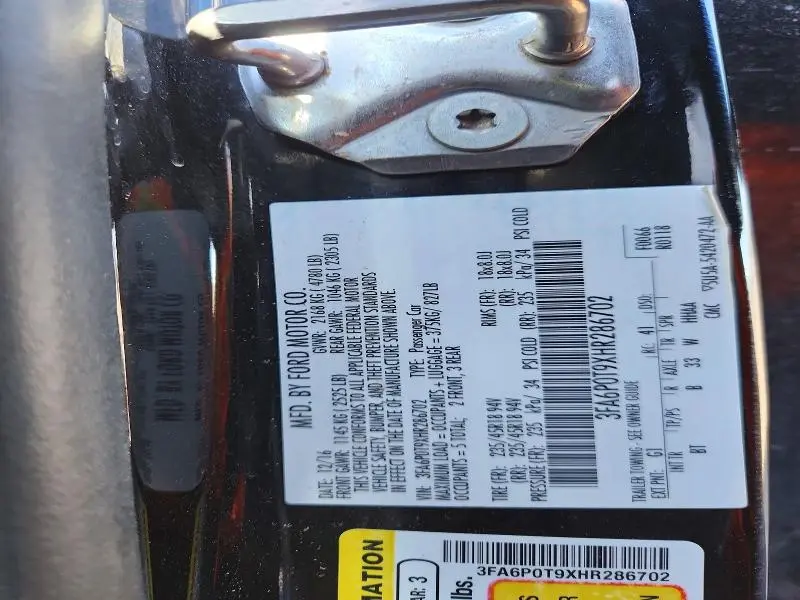 2017 FORD FUSION SE  