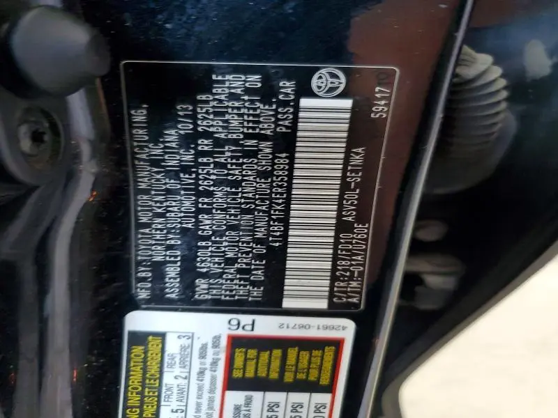 2014 TOYOTA CAMRY LE  