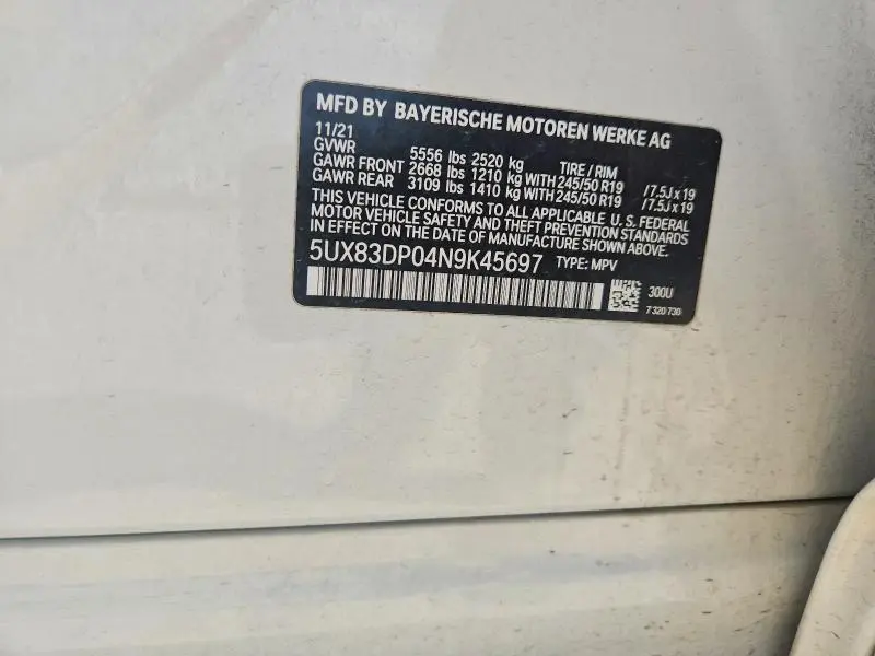 2022 BMW X3 M40I  
