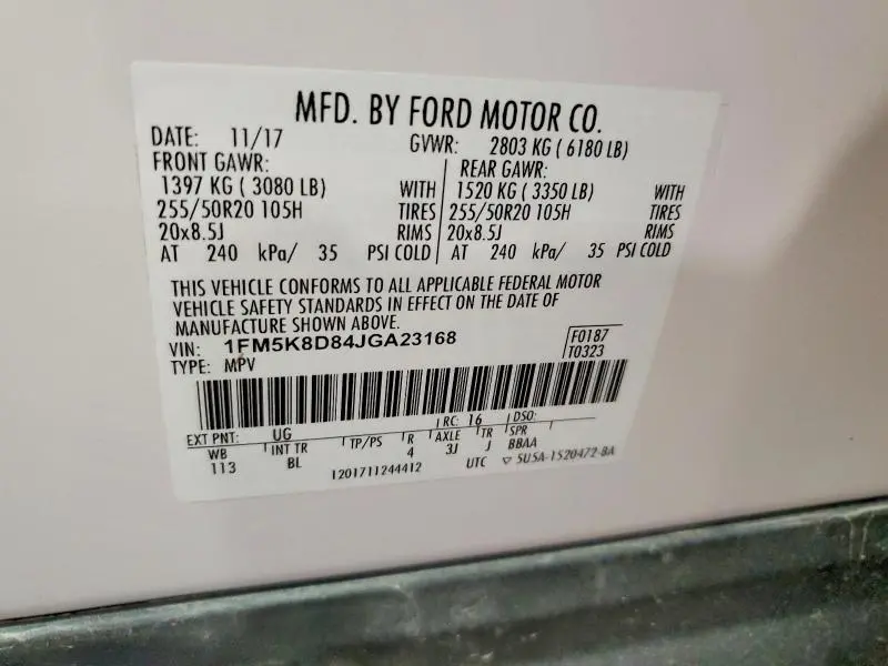 2018 FORD EXPLORER XLT  